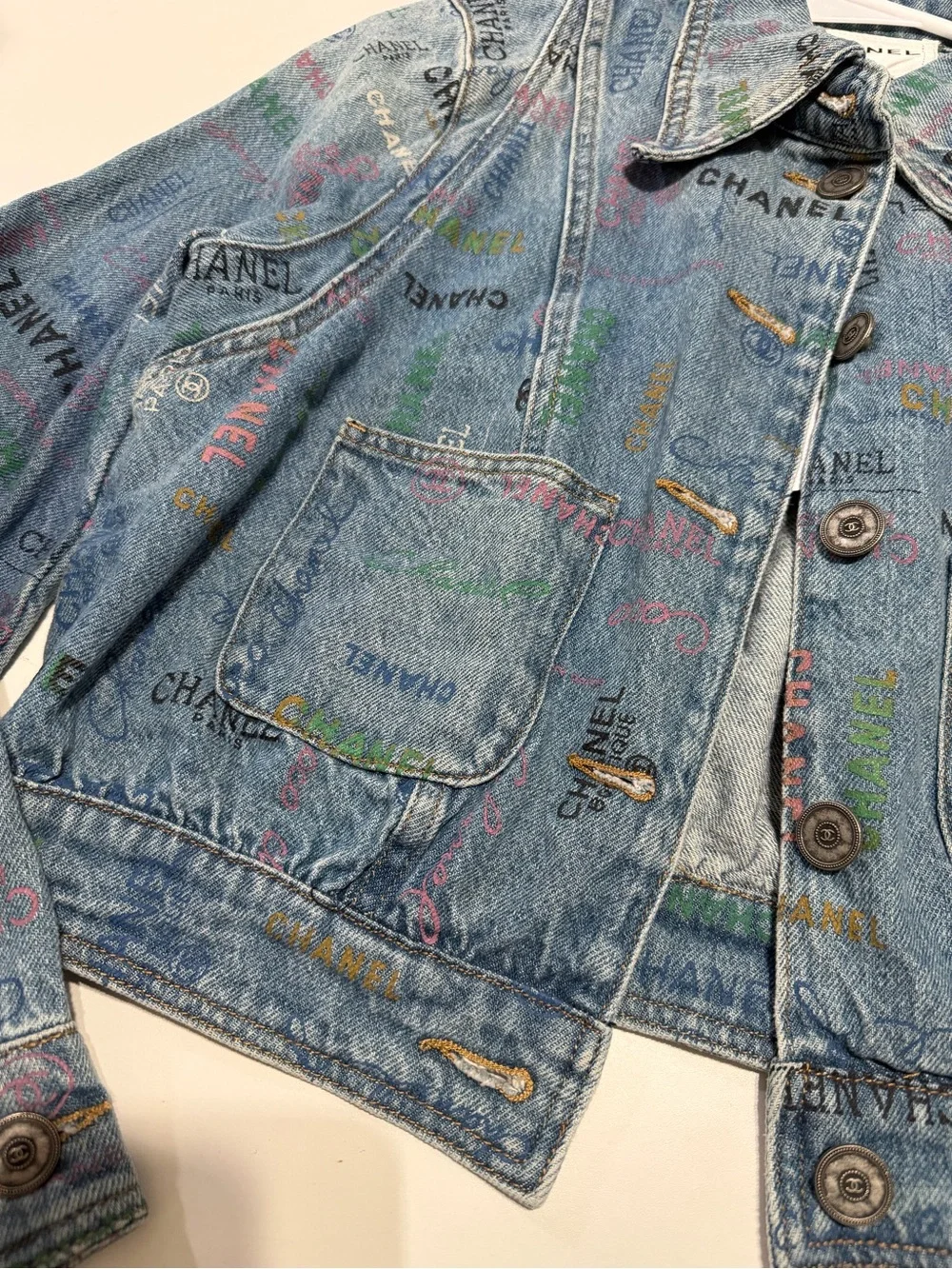 Secondhand Women's Blue Denim Logo Jacket